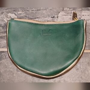 Sseko Agave Green Leather Crescent Pouch NWOT